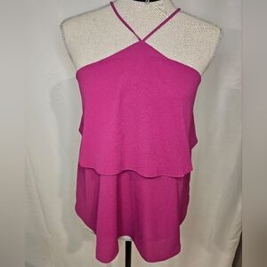 Women's Fuschia Red Halter Tank Top